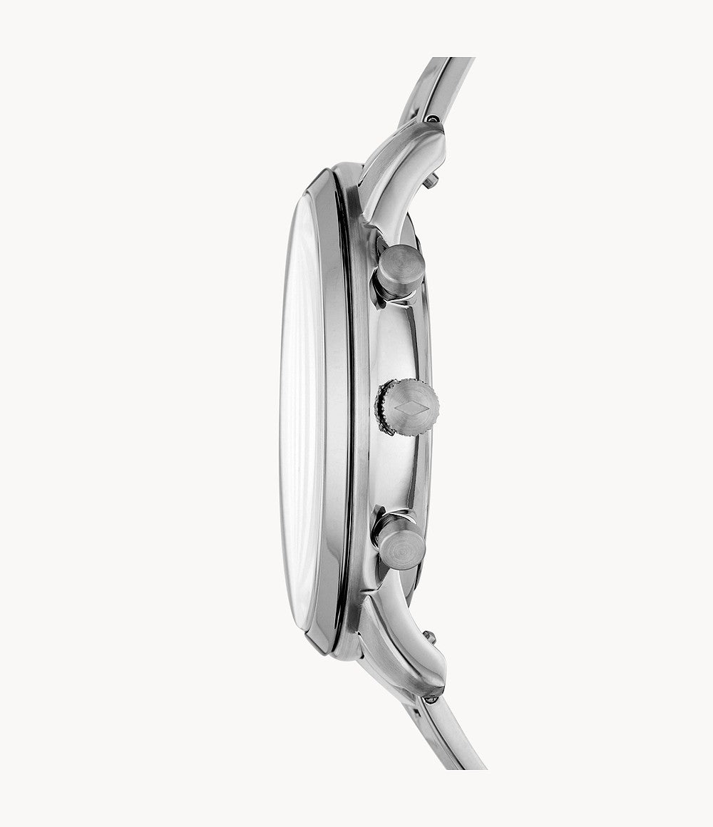 Fossil Men’s Chronograph Quartz Leather Strap White Dial 44mm Watch FS5433