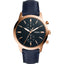Fossil Men’s Chronograph Quartz Blue Leather Strap Blue Dial 44mm Watch FS5436