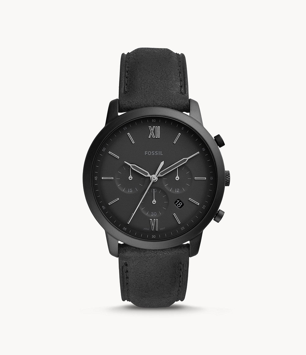 Neutra Chronograph Black Leather Watch (Model: FS5503)