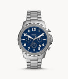 Fossil Men’s Chronograph Quartz Stainless Steel Blue Dial 46mm Watch FS5604