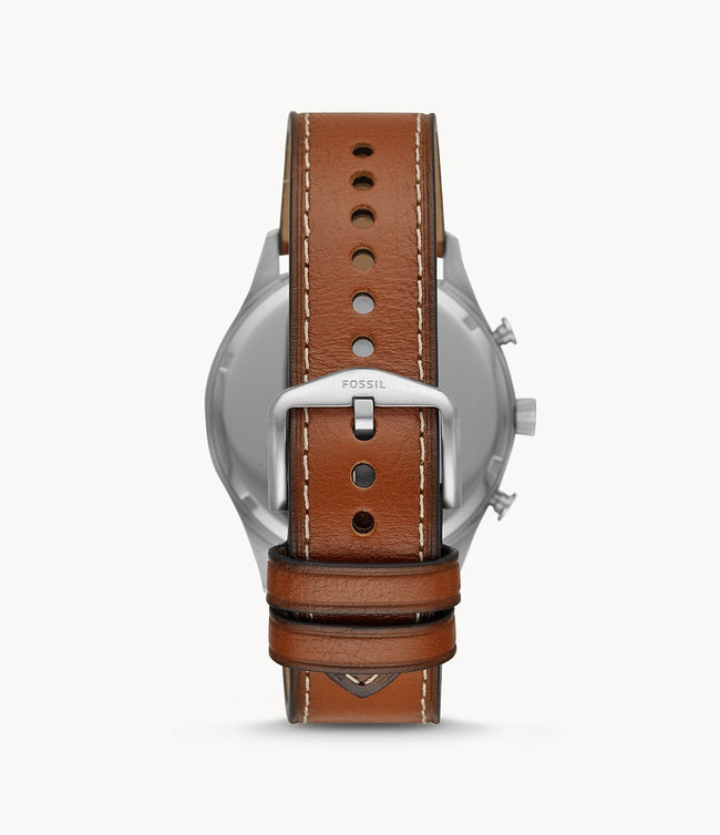Fossil Men’s Quartz Leather Strap Blue Dial 46mm Watch FS5607 Main Image