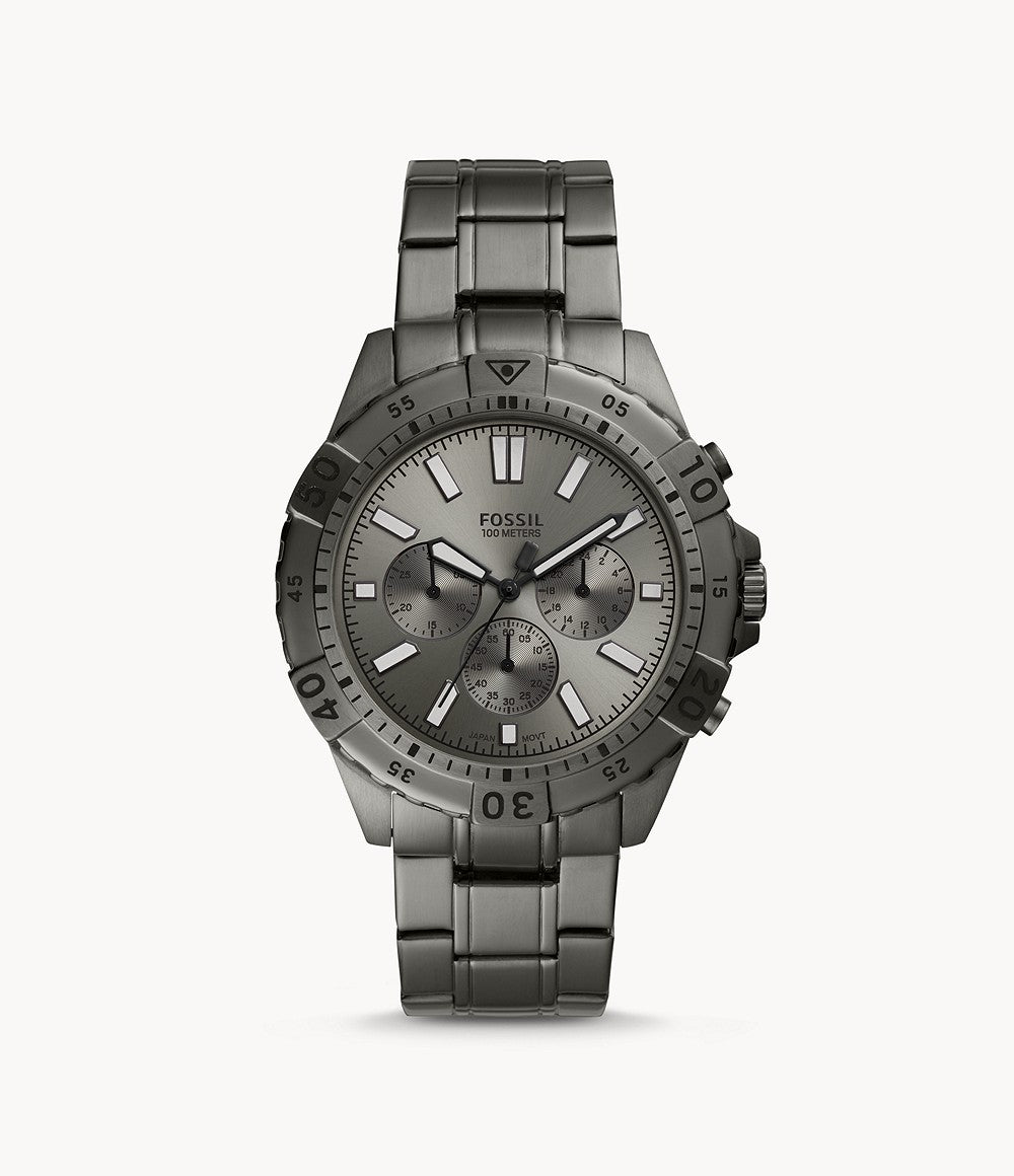 Fossil Garrett Chronograph Smoke Stainless Steel Men's Watch Fs5621