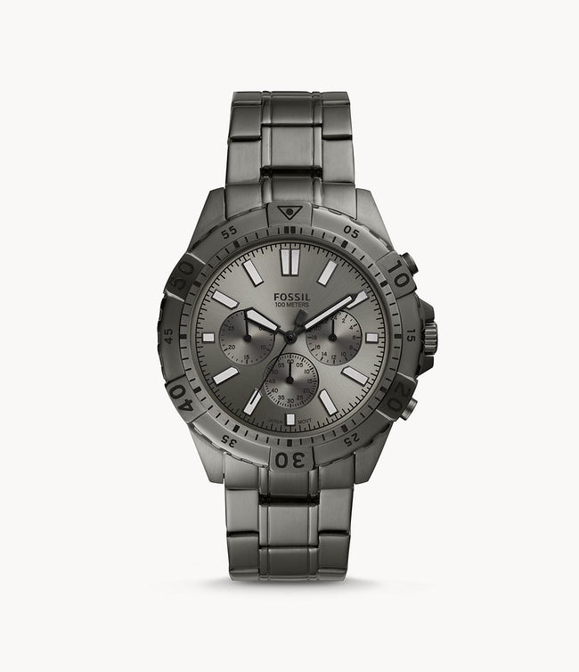 Fossil Garrett Chronograph Smoke Stainless Steel Men's Watch Fs5621 Hover Image