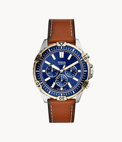 FOSSIL Garrett Chronograph Quartz Blue Dial Watch FS5625 Hover Image