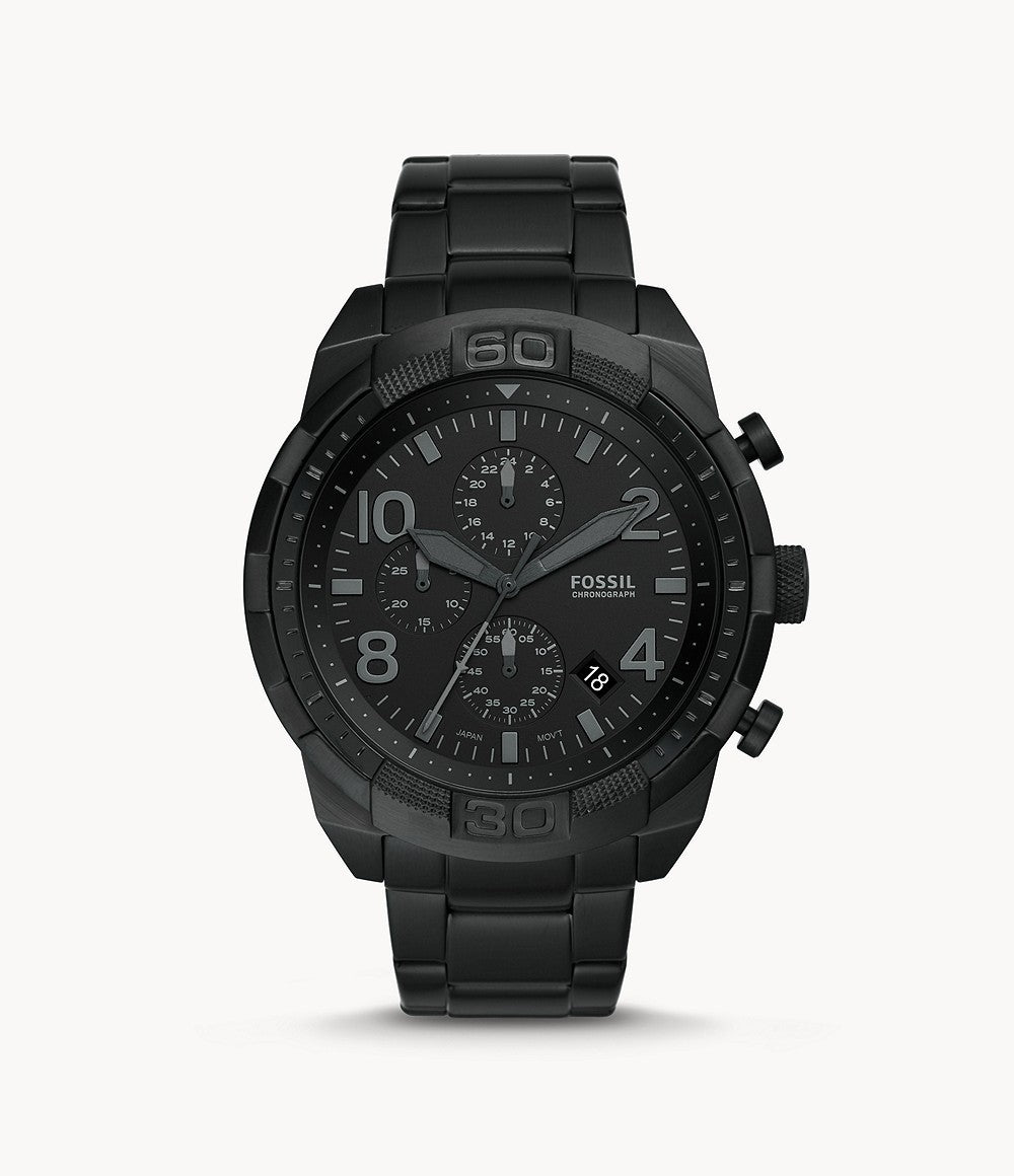 Fossil Men’s Chronograph Quartz Stainless Steel Black Dial 50mm Watch FS5712