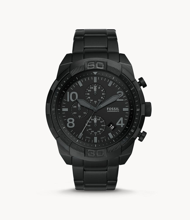Fossil Men’s Chronograph Quartz Stainless Steel Black Dial 50mm Watch FS5712 Hover Image