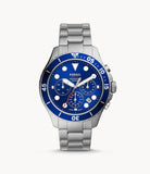 Fossil Men’s Chronograph Quartz Stainless Steel Blue Dial 46mm Watch FS5724