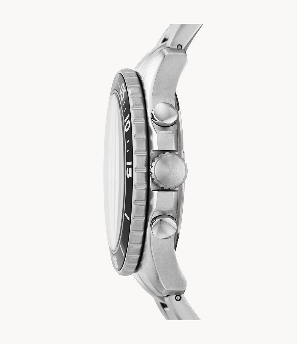 Fossil Men’s Chronograph Quartz Stainless Steel Black Dial 46mm Watch FS5725