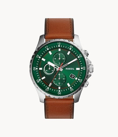 Fossil Dillinger Chronograph Luggage Leather Watch FS5734