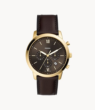 Fossil Neutra Chronograph Brown Leather Watch FS5763 Hover Image