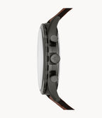 Fossil Men’s Chronograph Quartz Leather Strap Gray Dial 46mm Watch FS5815