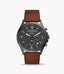 Fossil Men’s Chronograph Quartz Leather Strap Gray Dial 46mm Watch FS5815
