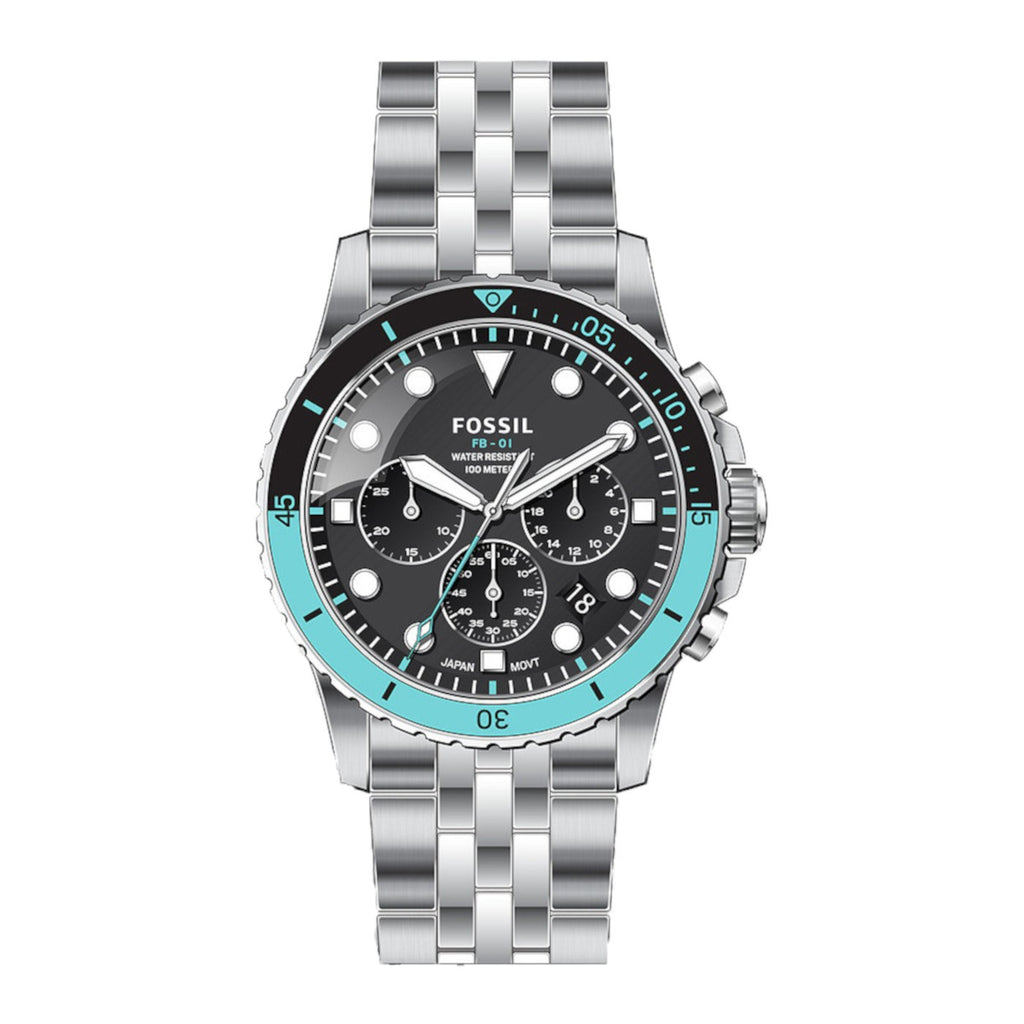 Fossil Men’s Quartz Stainless Steel Black Dial 42mm Watch FS5827