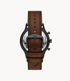 Retro Pilot Chronograph Dark Brown Eco Leather Watch