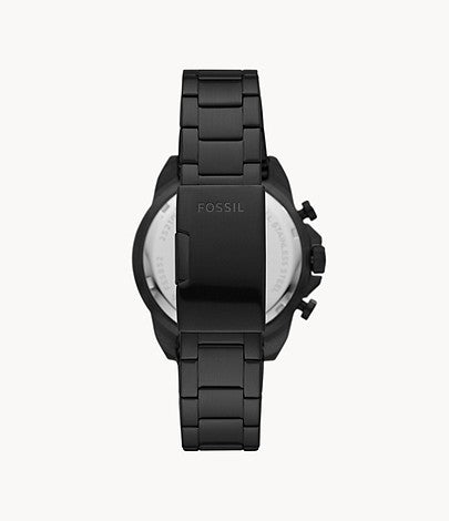 Fossil Bronson Black Stainless Steel Black Dial Chronograph Quartz Watch for Gents – FS5853 Main Image
