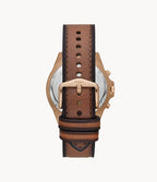 Fossil Men’s Chronograph Quartz Leather Strap Brown Dial 44mm Watch FS5867