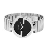 Gucci Interlocking-G Silver Stainless Steel Black Dial Quartz Unisex Watch – GUCCI YA 133307