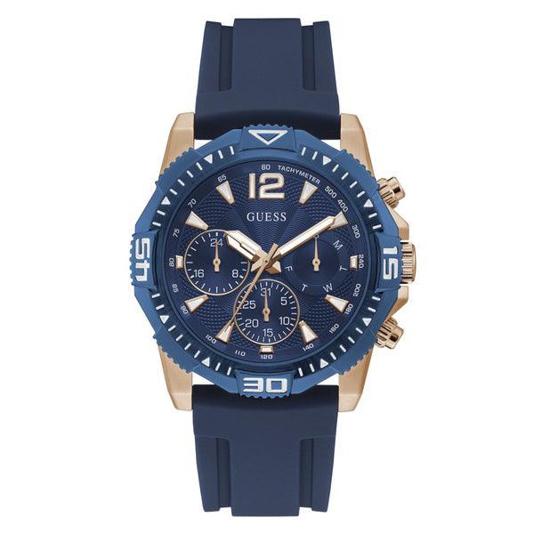 Guess Men’s Quartz Silicone Strap Blue Dial 43mm Watch GW0211G4