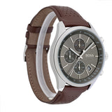 Hugo Boss Men’s Chronograph Quartz Leather Strap Grey Dial 44mm Watch 1513476