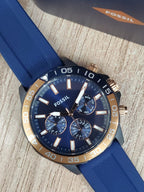 Fossil Bannon Multifunction Blue Silicone Watch BQ2498