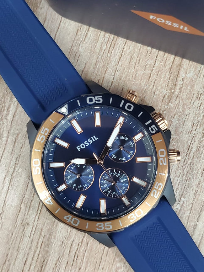 Fossil Bannon Multifunction Blue Silicone Watch BQ2498 Hover Image