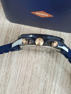 Fossil Bannon Multifunction Blue Silicone Watch BQ2498