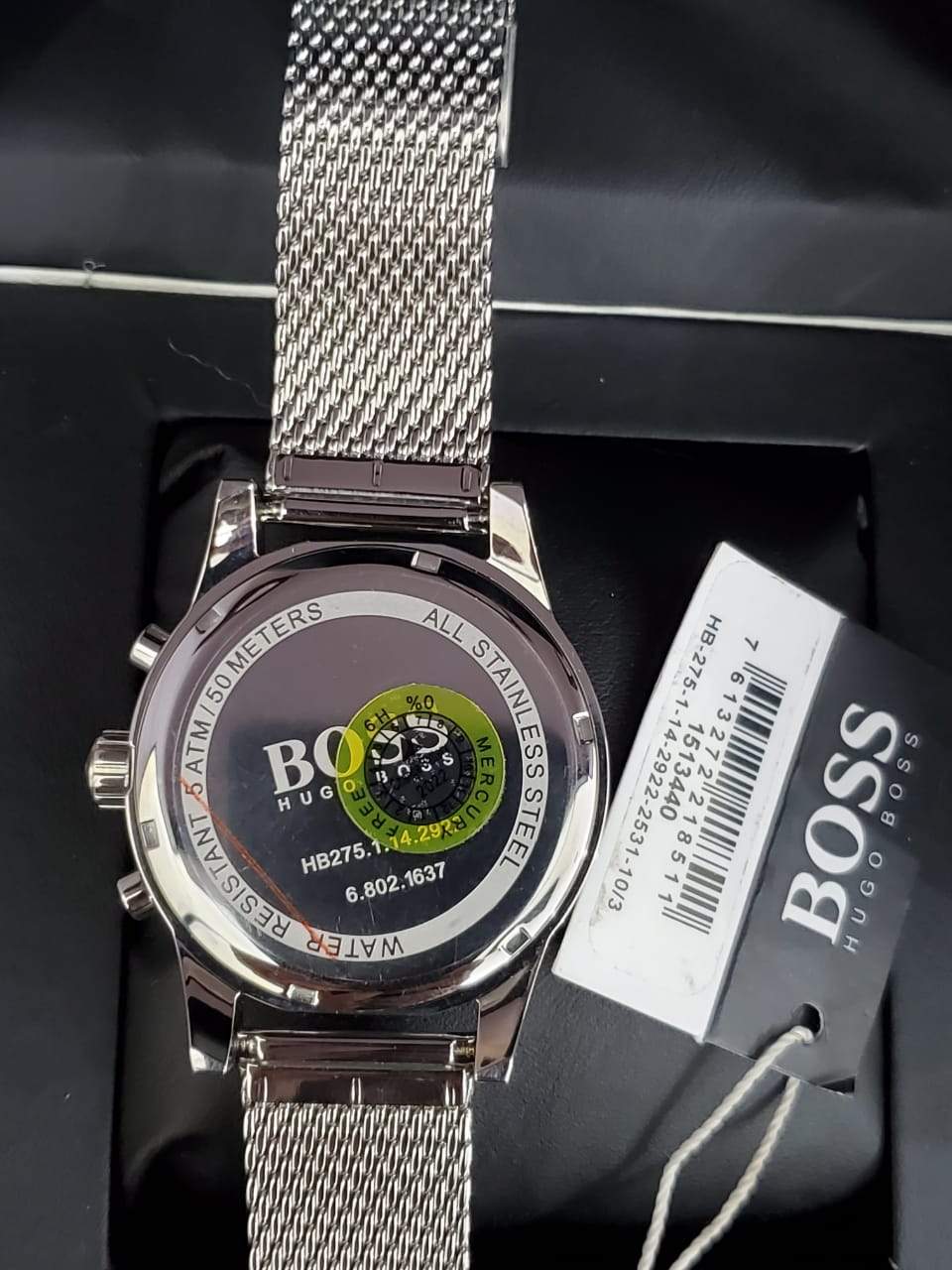 BOSS Men’s Jet Quartz Stainless Steel and Mesh Bracelet Casual Watch (Model:1513440)