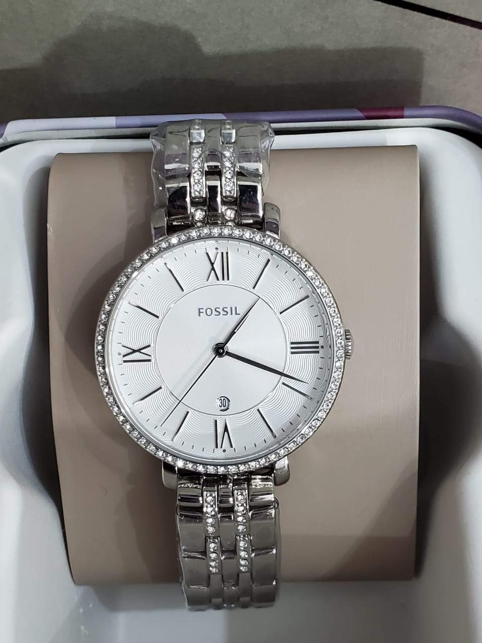 FOSSIL Jacqueline Silver Dial Stainless Steel Ladies Watch ES3545