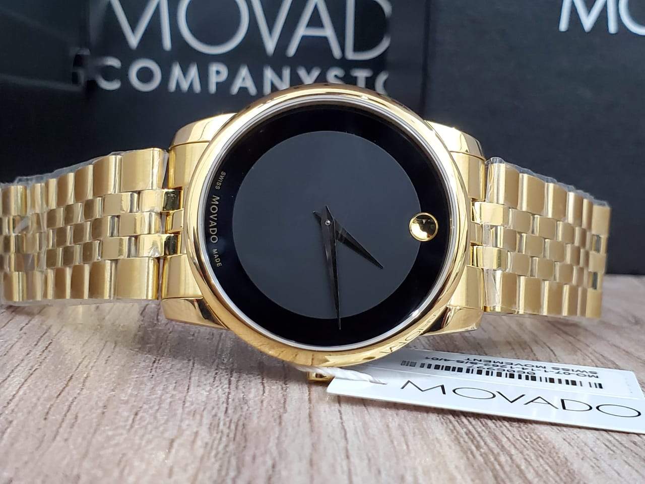 MOVADO Museum Classic Black Dial Yellow PVD Men’s Watch 0606997