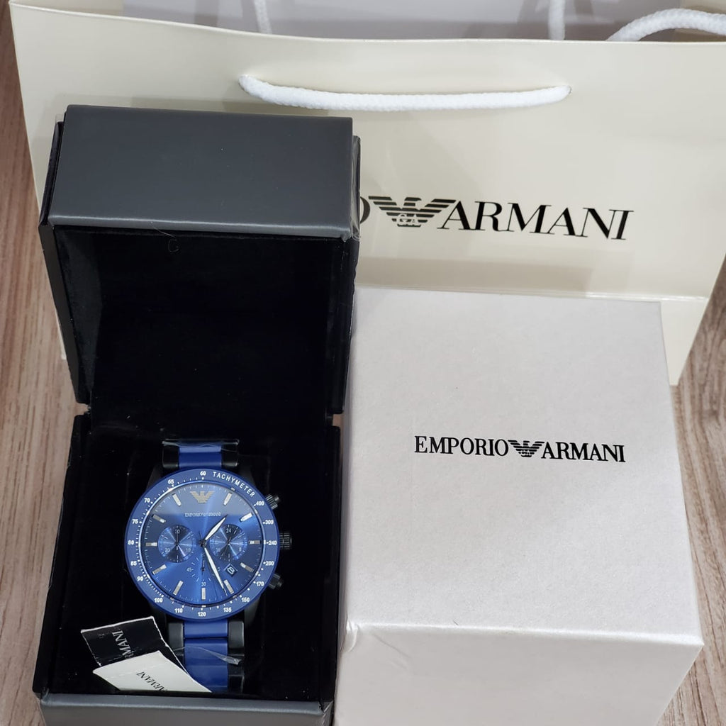 Emporio Armani Blue Dial Stainless Steel Men's Watch AR70001