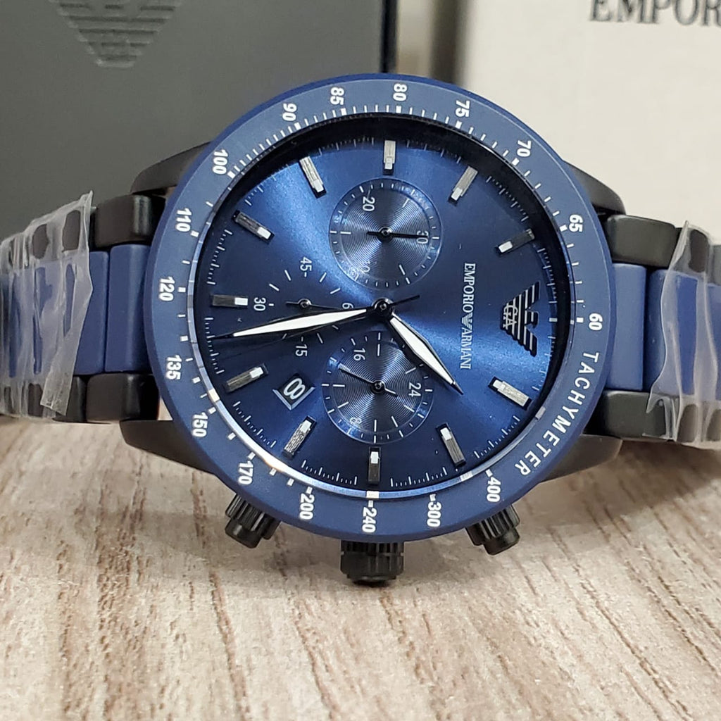 Emporio Armani Blue Dial Stainless Steel Men's Watch AR70001