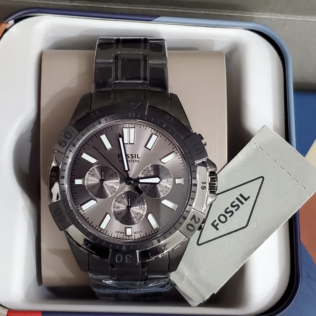 Fossil Garrett Chronograph Smoke Stainless Steel Men's Watch Fs5621