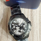 Fossil Garrett Chronograph Smoke Stainless Steel Men's Watch Fs5621
