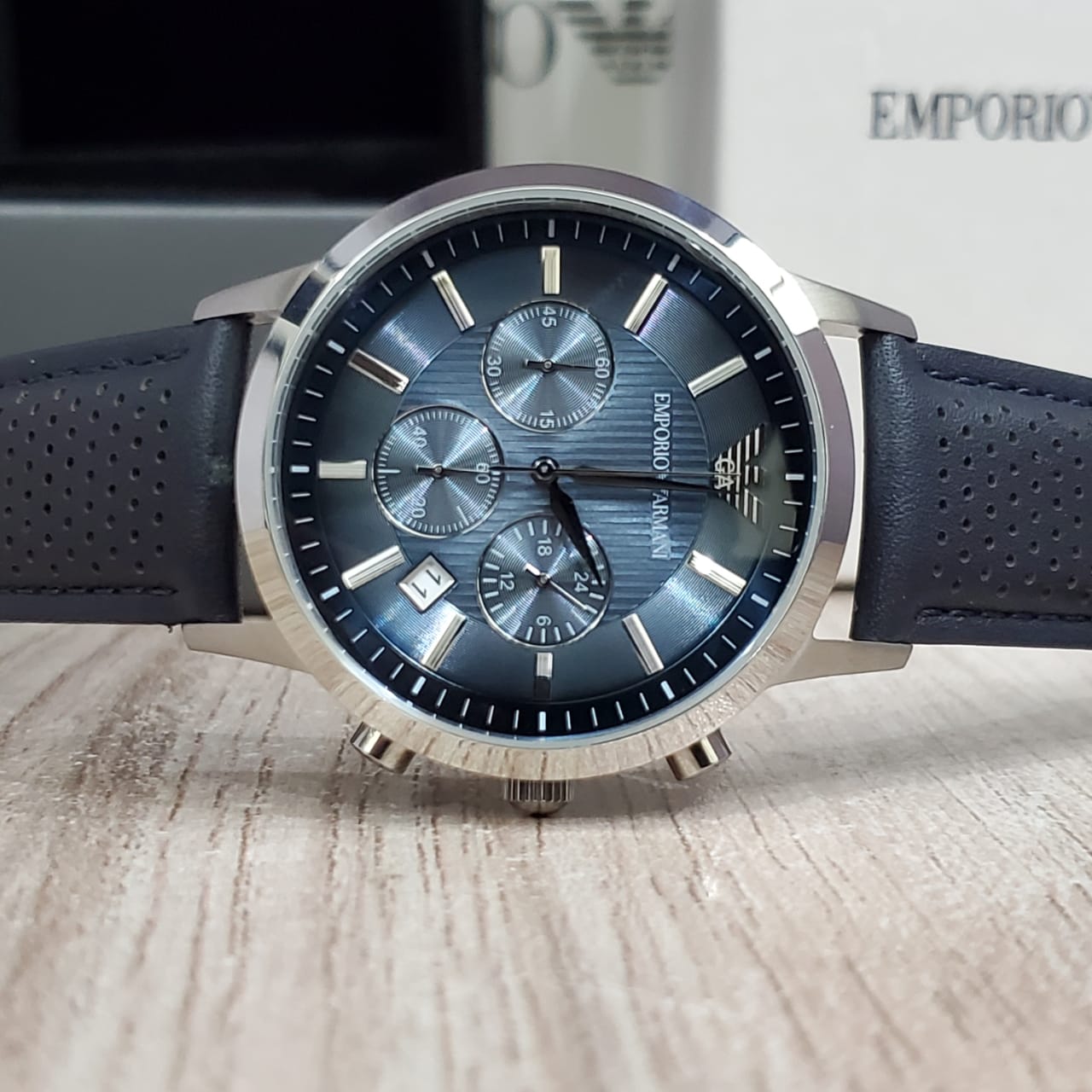Men\'s Chronograph ARMANIClassic Dial AR2473 EMPORIO Blue Watch