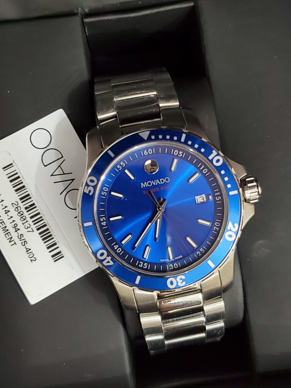 MOVADO Series 800 Blue Dial Stainless Steel Men's Watch 2600137