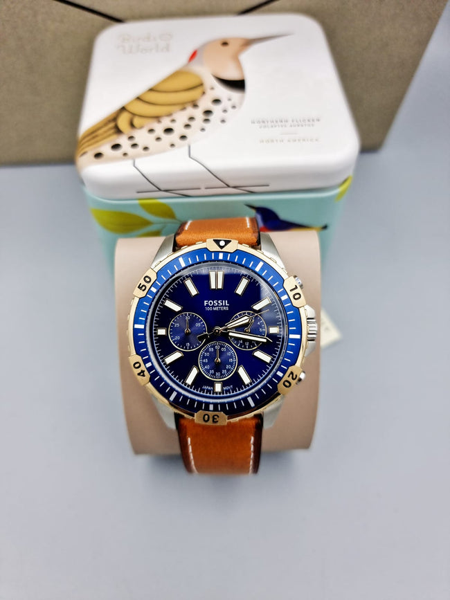FOSSIL Garrett Chronograph Quartz Blue Dial Watch FS5625 Main Image