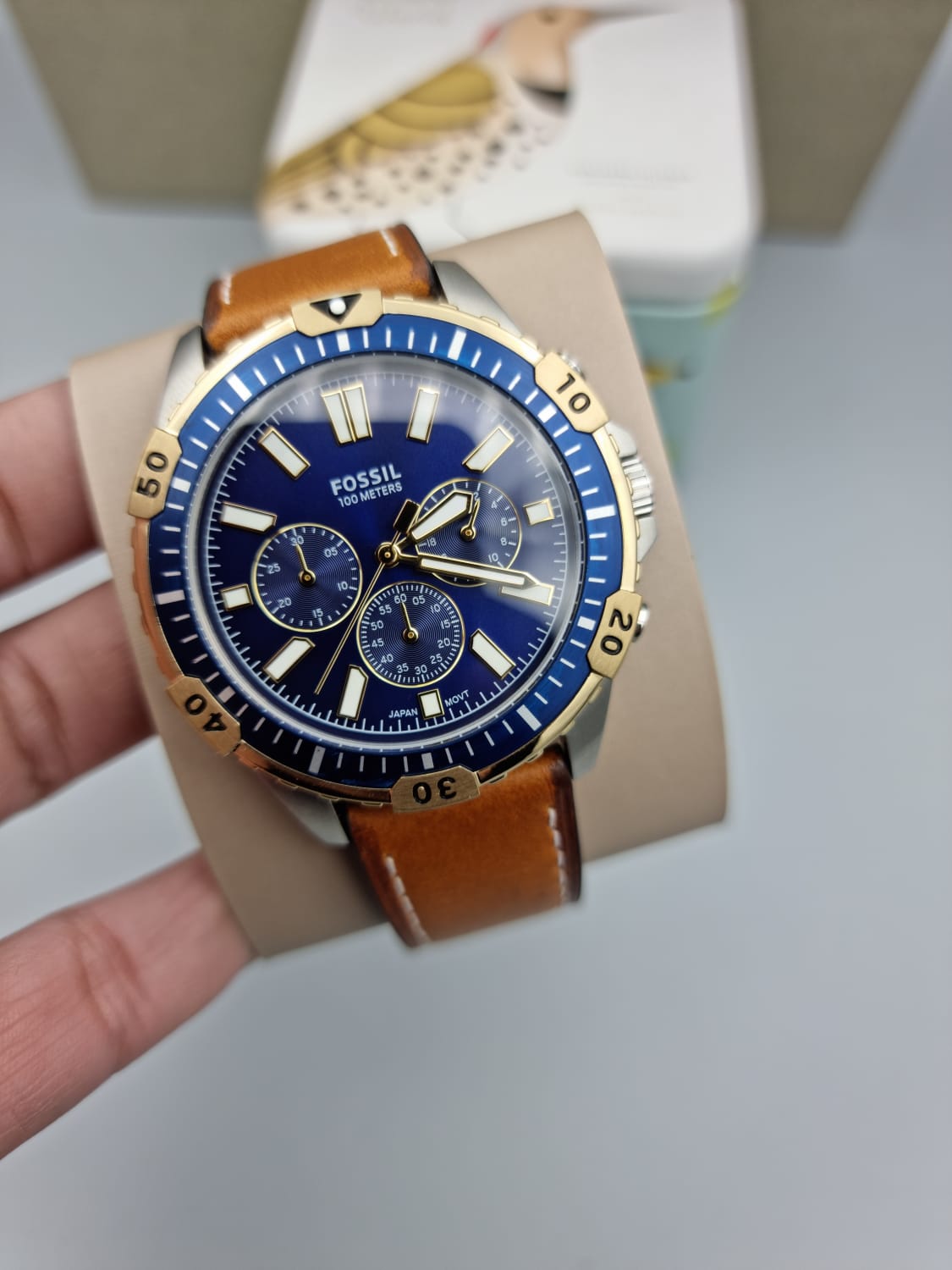 FOSSIL Garrett Chronograph Quartz Blue Dial Watch FS5625