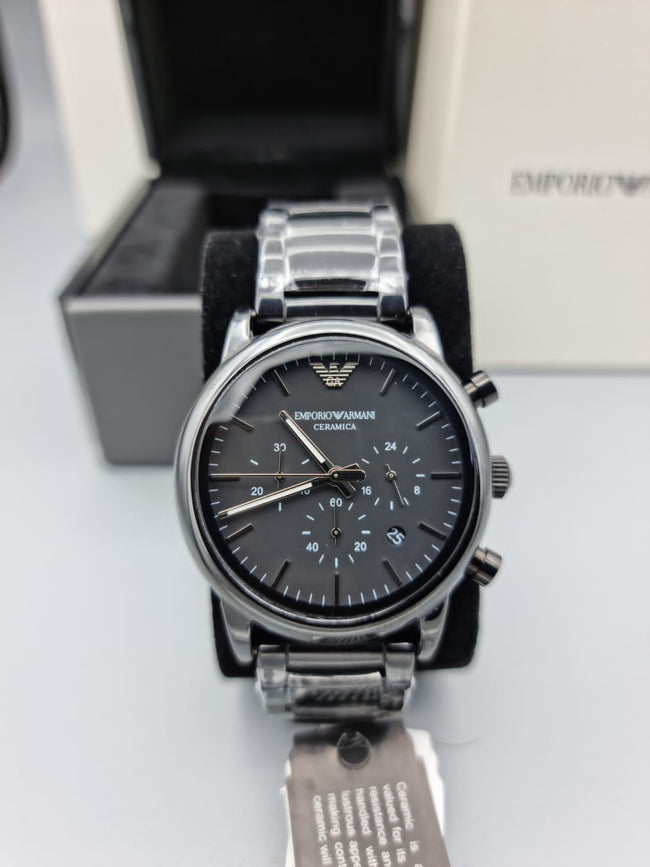 Emporio Armani Mens Analog-Quartz Watch with Ceramic Strap AR1507 Main Image