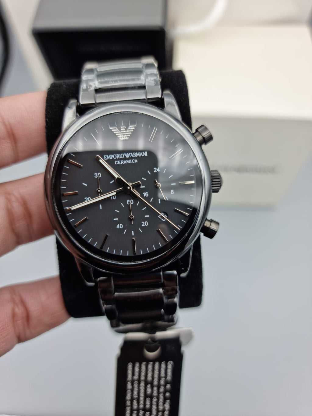Emporio Armani Mens Analog-Quartz Watch with Ceramic Strap AR1507