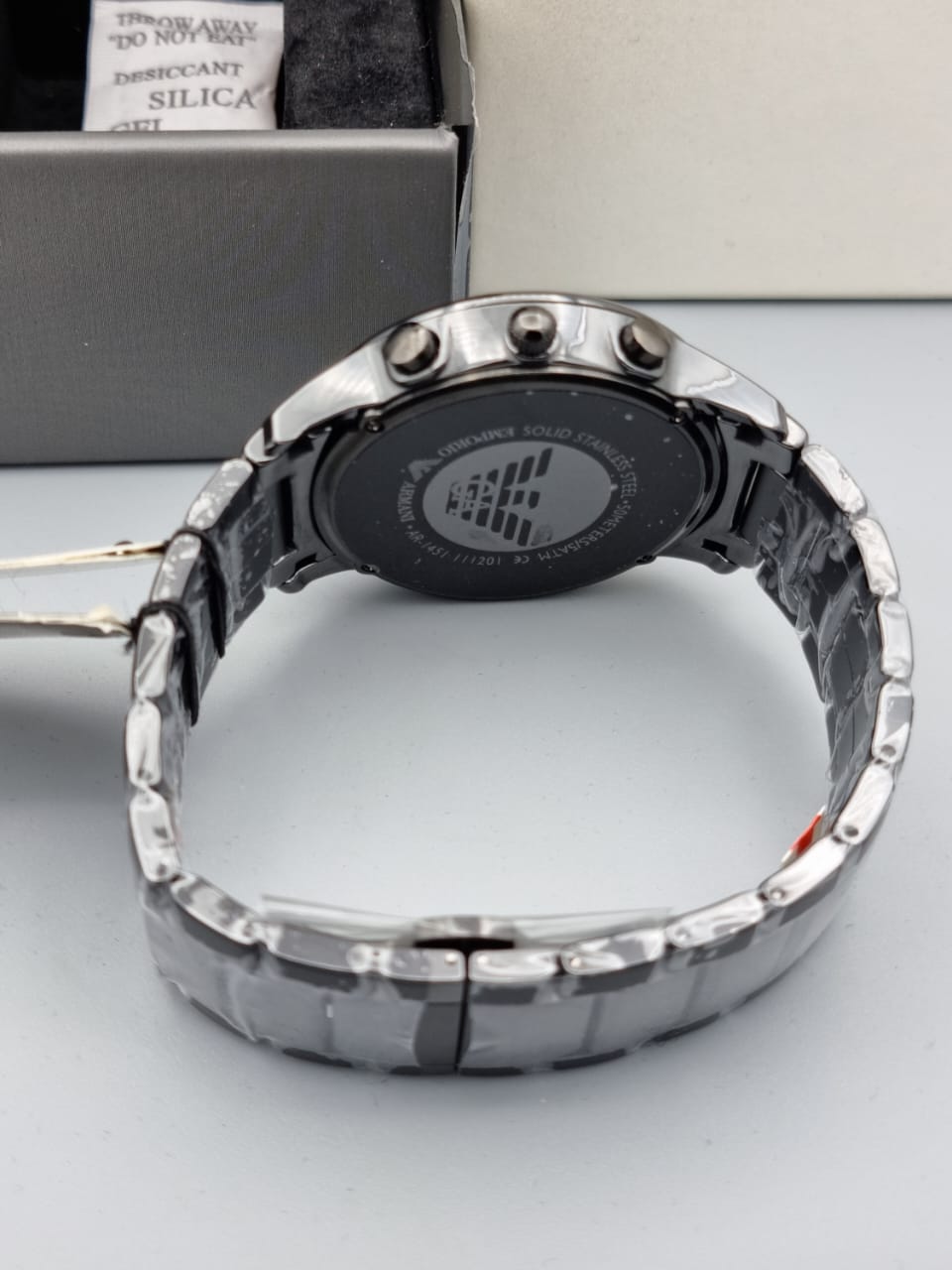 Emporio Armani Men’s Chronograph Quartz Stainless Steel Black Dial 47mm Watch AR1451