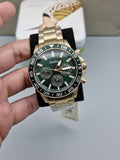 Fossil Men’s Chronograph Quartz Stainless Steel Green Dial 45mm Watch BQ2493