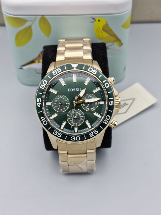 Fossil Men’s Chronograph Quartz Stainless Steel Green Dial 45mm Watch BQ2493 Main Image
