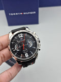 Tommy Hilfiger Men’s Quartz Silicone Strap Black Dial 46mm Watch 1791473