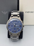 Emporio Armani Men’s Chronograph Quartz Stainless Steel Blue Dial 43mm Watch AR11348