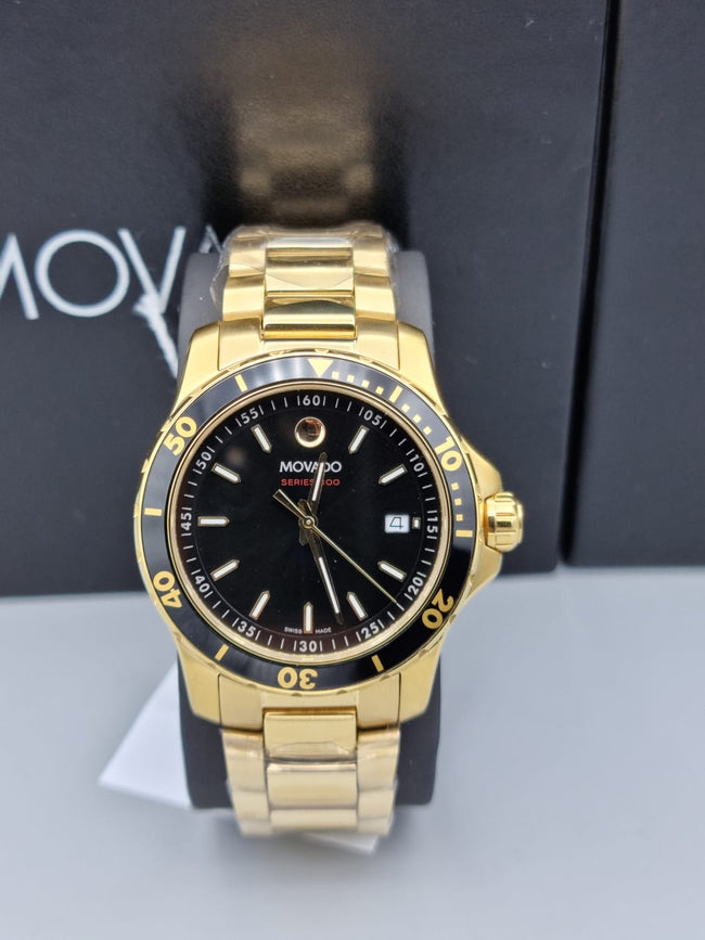 Movado Men’s Series 800 Quartz Swiss Made Stainless Steel Black Dial 40mm Watch 2600145 Main Image