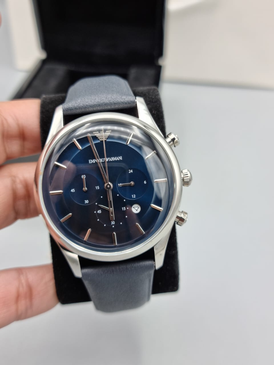EMPORIO ARMANI Lambda Chronograph Quartz Blue Dial Men's Watch AR11018