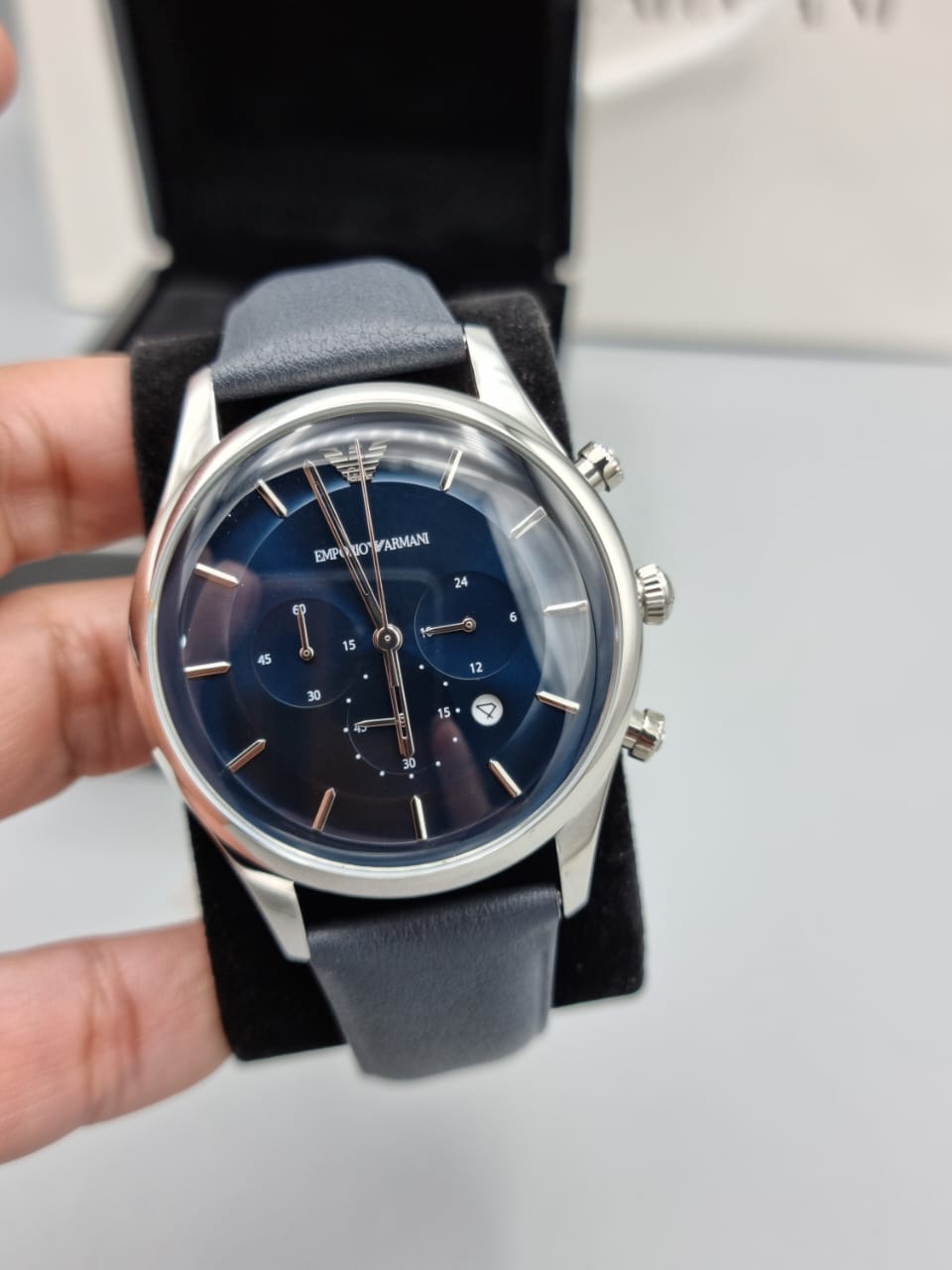 EMPORIO ARMANI Lambda Chronograph Quartz Blue Dial Men's Watch AR11018