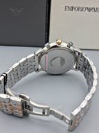 Emporio Armani Men’s Chronograph Quartz Stainless Steel White Dial 43mm Watch AR0399