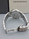 Emporio Armani Men’s Chronograph Quartz Stainless Steel White Dial 43mm Watch AR0399