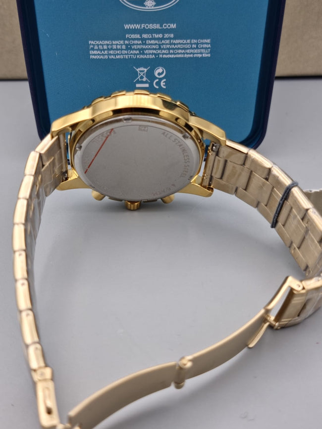 FOSSIL Dean Chronograph Champagne Dial Gold-tone Men's Watch FS4867 Main Image